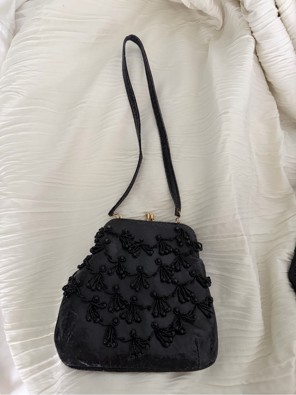 American Vintage Black Beaded Shoulder Bag